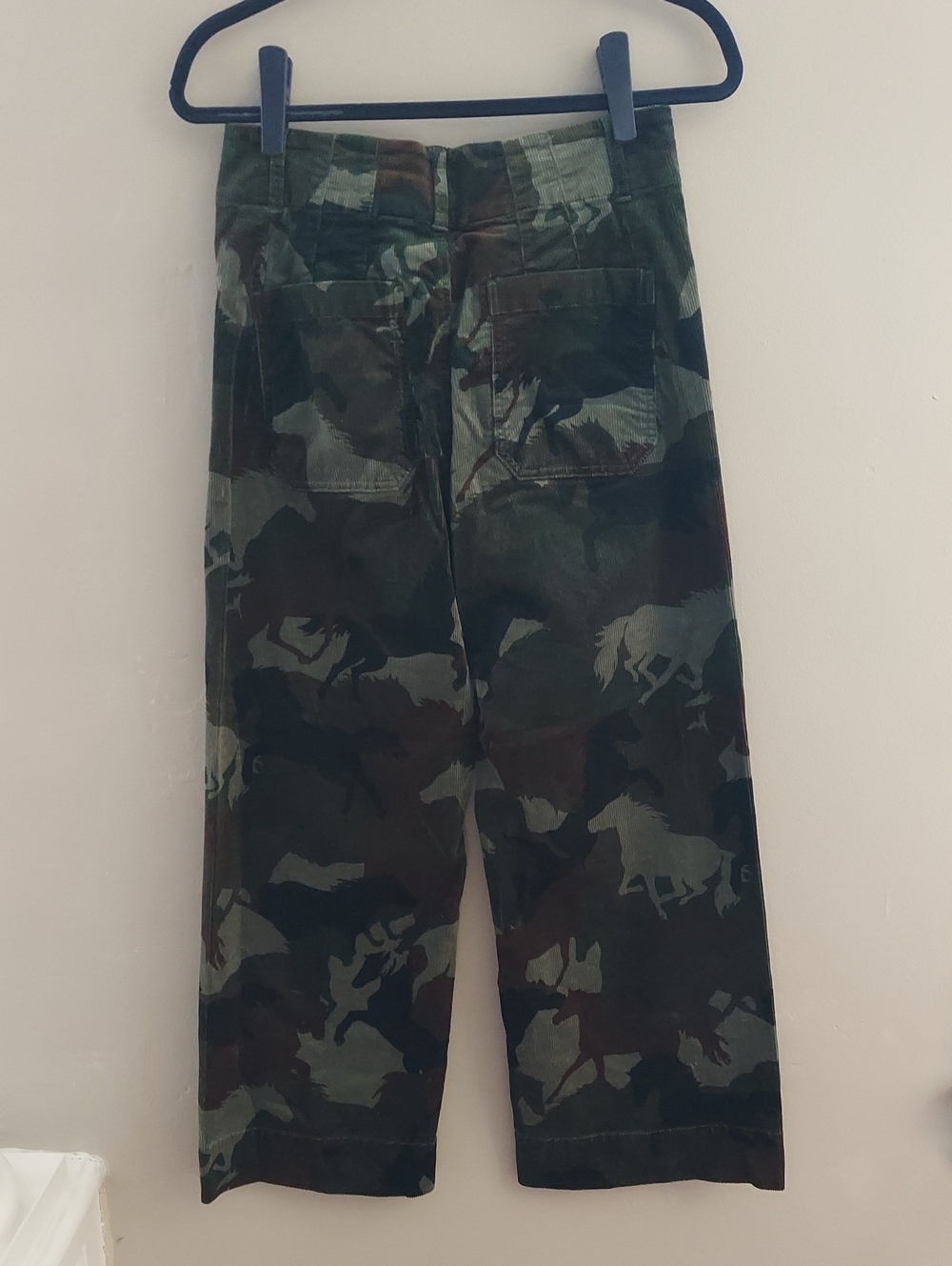 ANTHROPOLOGIE MAEVE The Colette Camo Wide Leg Cropped Corduroy Pants 29 - Picture 7 of 13